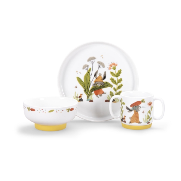 Set vaisselle porcelaine Trois petits lapins – Moulin Roty