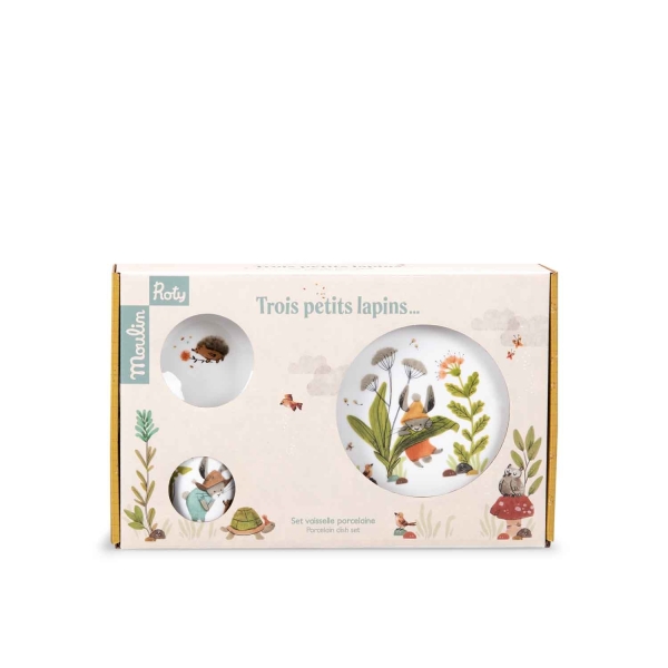 Set vaisselle porcelaine Trois petits lapins – Moulin Roty