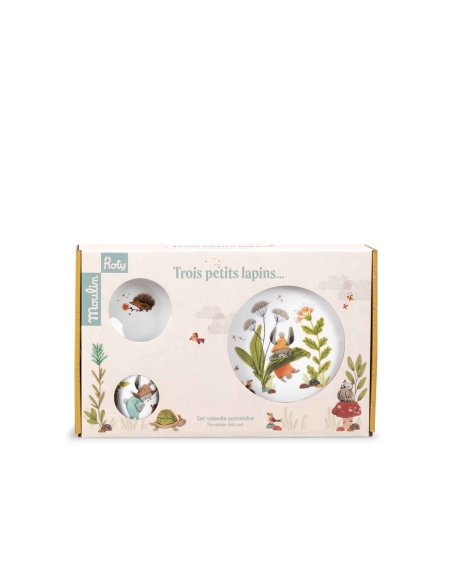 Set vaisselle porcelaine Trois petits lapins – Moulin Roty
