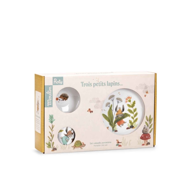 Set vaisselle porcelaine Trois petits lapins – Moulin Roty