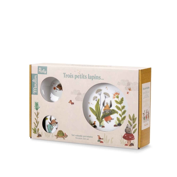 Set vaisselle porcelaine Trois petits lapins – Moulin Roty