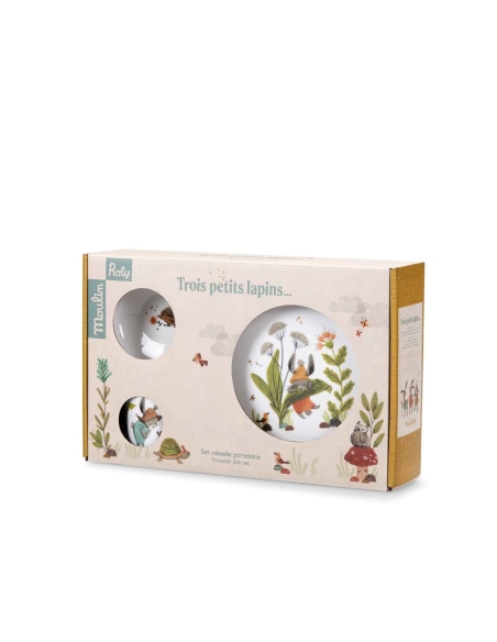Set vaisselle porcelaine Trois petits lapins – Moulin Roty