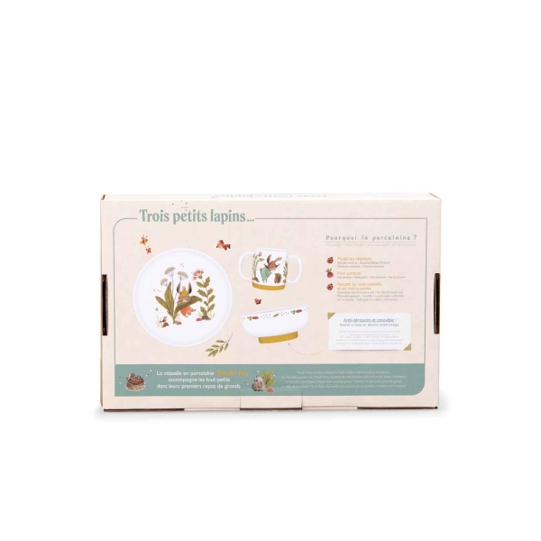 Set vaisselle porcelaine Trois petits lapins – Moulin Roty