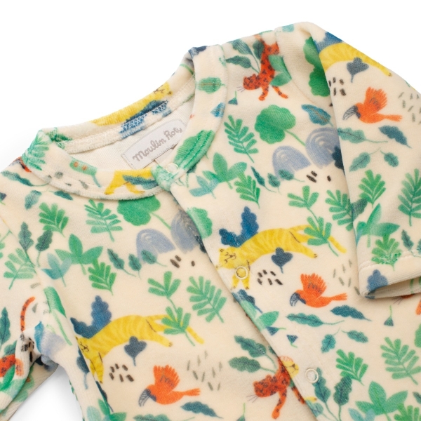 Pyjama velours Jungle 6 mois La forêt Mawa – Moulin Roty