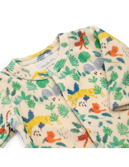 Pyjama velours Jungle 6 mois La forêt Mawa – Moulin Roty