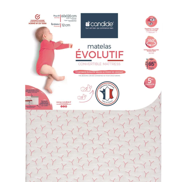 Matelas Évolutif 60x120 cm Candide | JOLI GAMIN