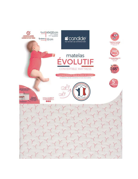 Matelas Évolutif 60x120 cm Candide | JOLI GAMIN