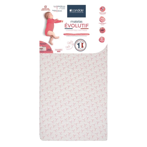 Matelas Évolutif 60x120 cm Candide | JOLI GAMIN