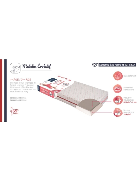 Matelas Évolutif 60x120 cm Candide | JOLI GAMIN
