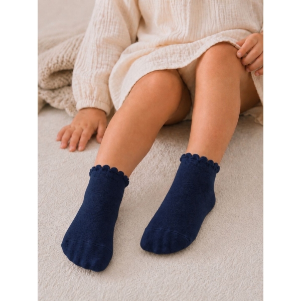 Socquettes maille de riz Bleu Marine – Cotton Socks
