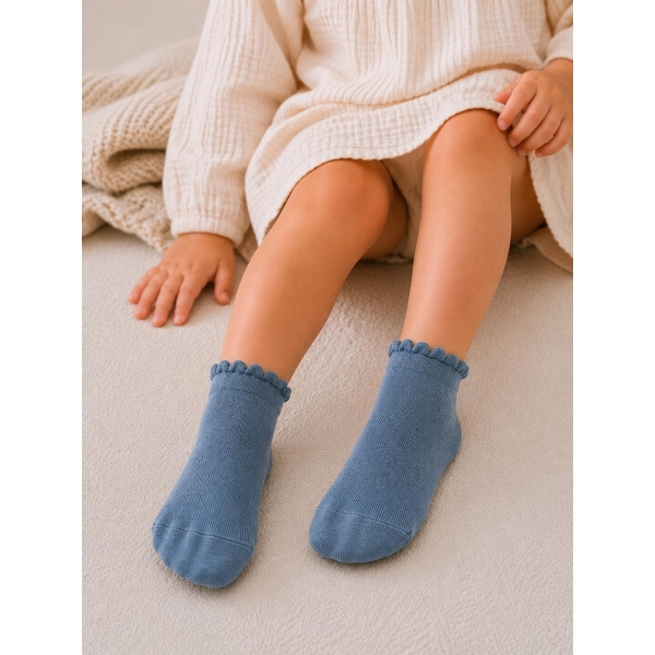 Socquettes maille de riz Bleu Pétrole – Cotton Socks