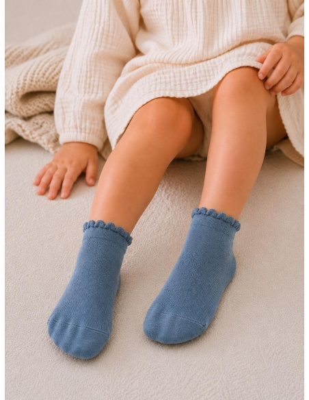 Socquettes maille de riz Bleu Pétrole – Cotton Socks