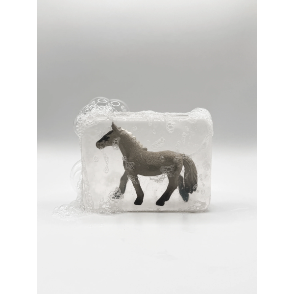 Savon Cheval gris avec figurine Ludi Soap | JOLI GAMIN